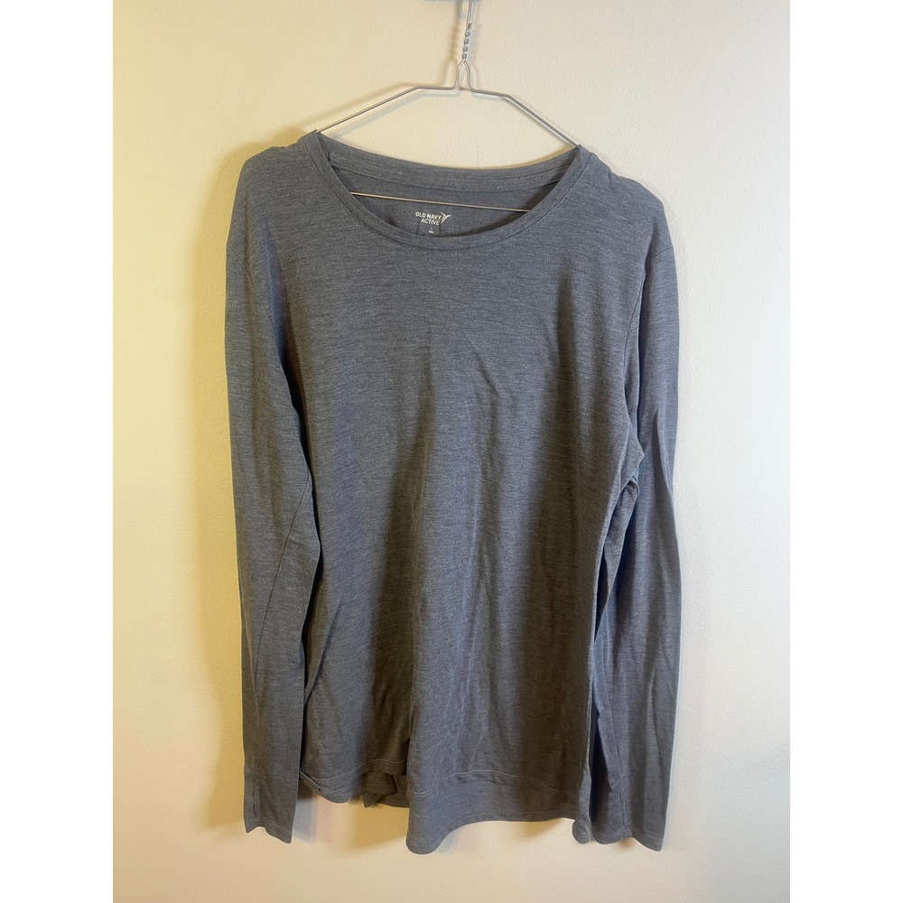 Old Navy Mens Active Shirt Go-Dry‎ Moisture Wicking Gray L Tall